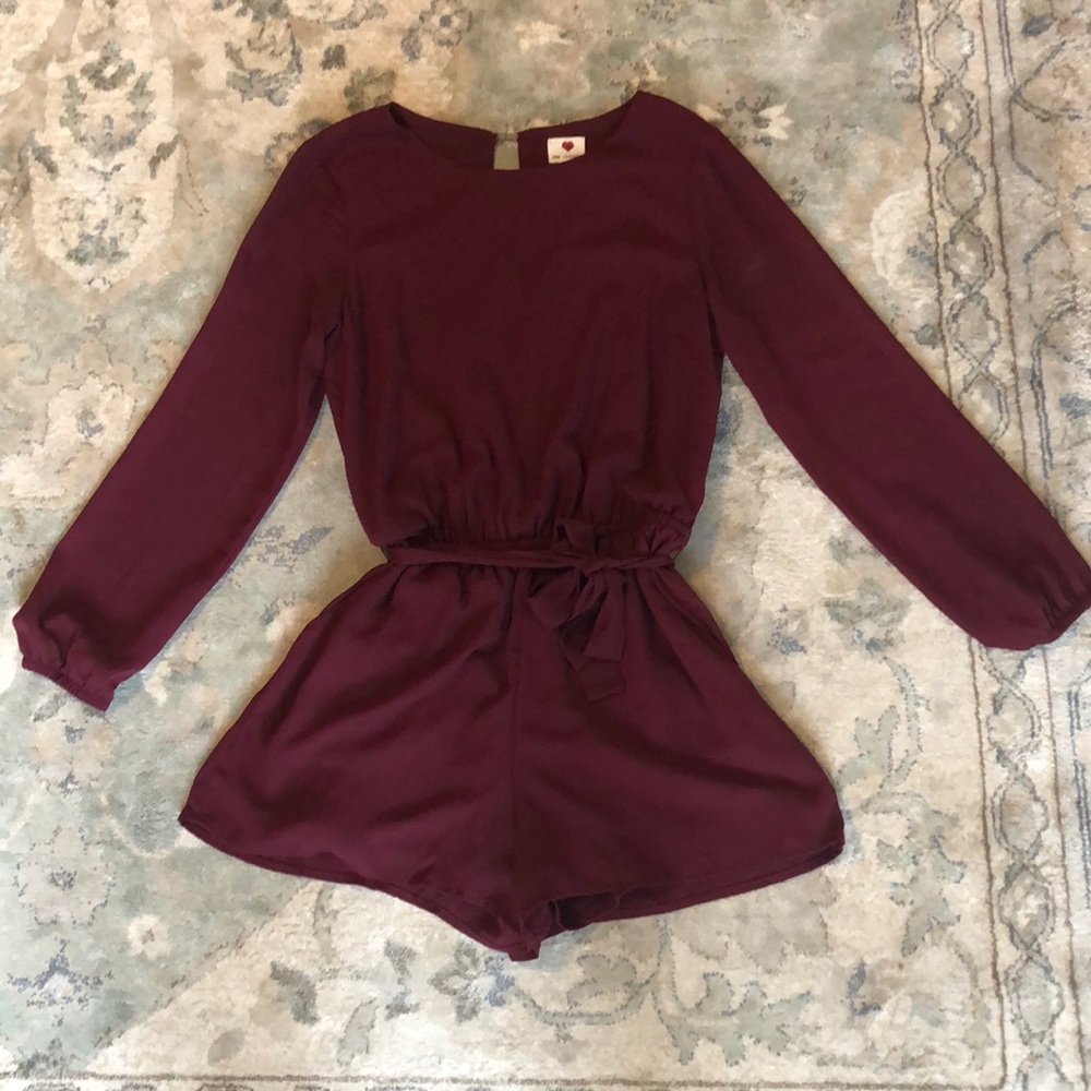 Long Sleeve Belted Romper